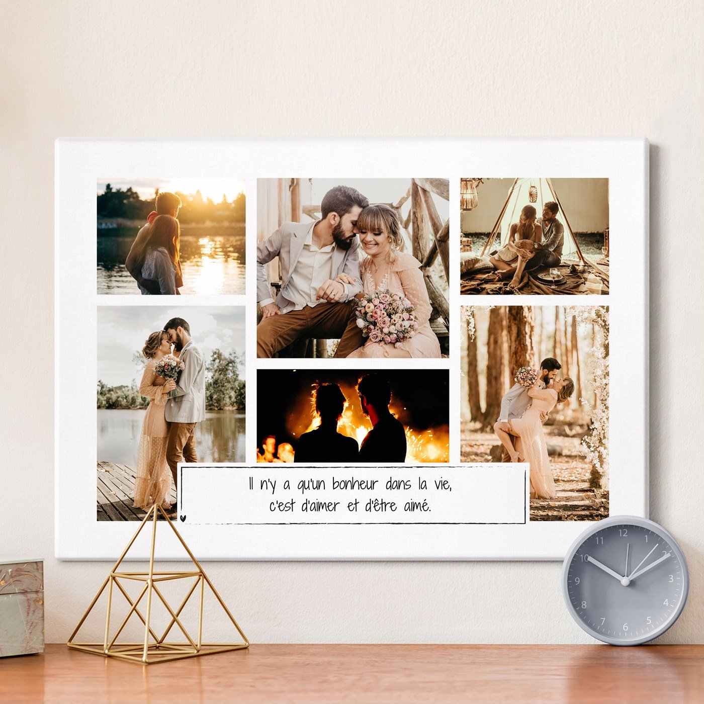 Collage photo personnalisé Murrano sur toile 50x70cm pour amis