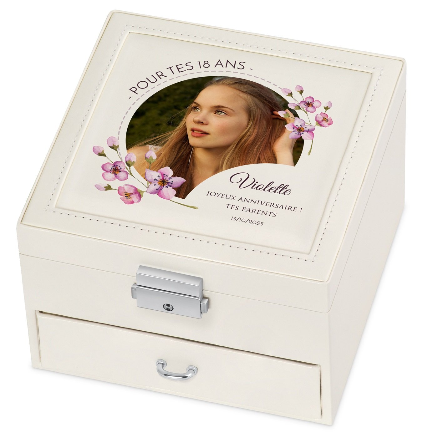 Murrano Personalized Jewelry Box for 18th Birthday Girl