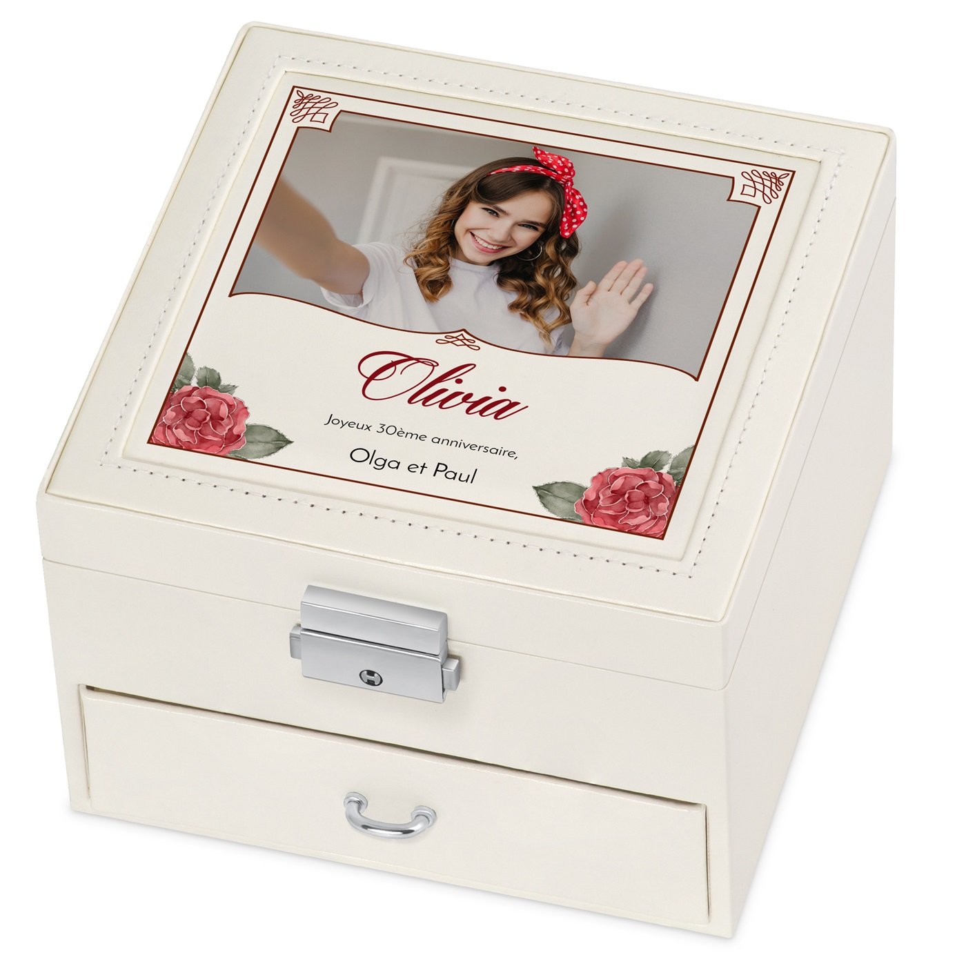 Caja de joyas Murrano personalizada para su 30º cumpleaños