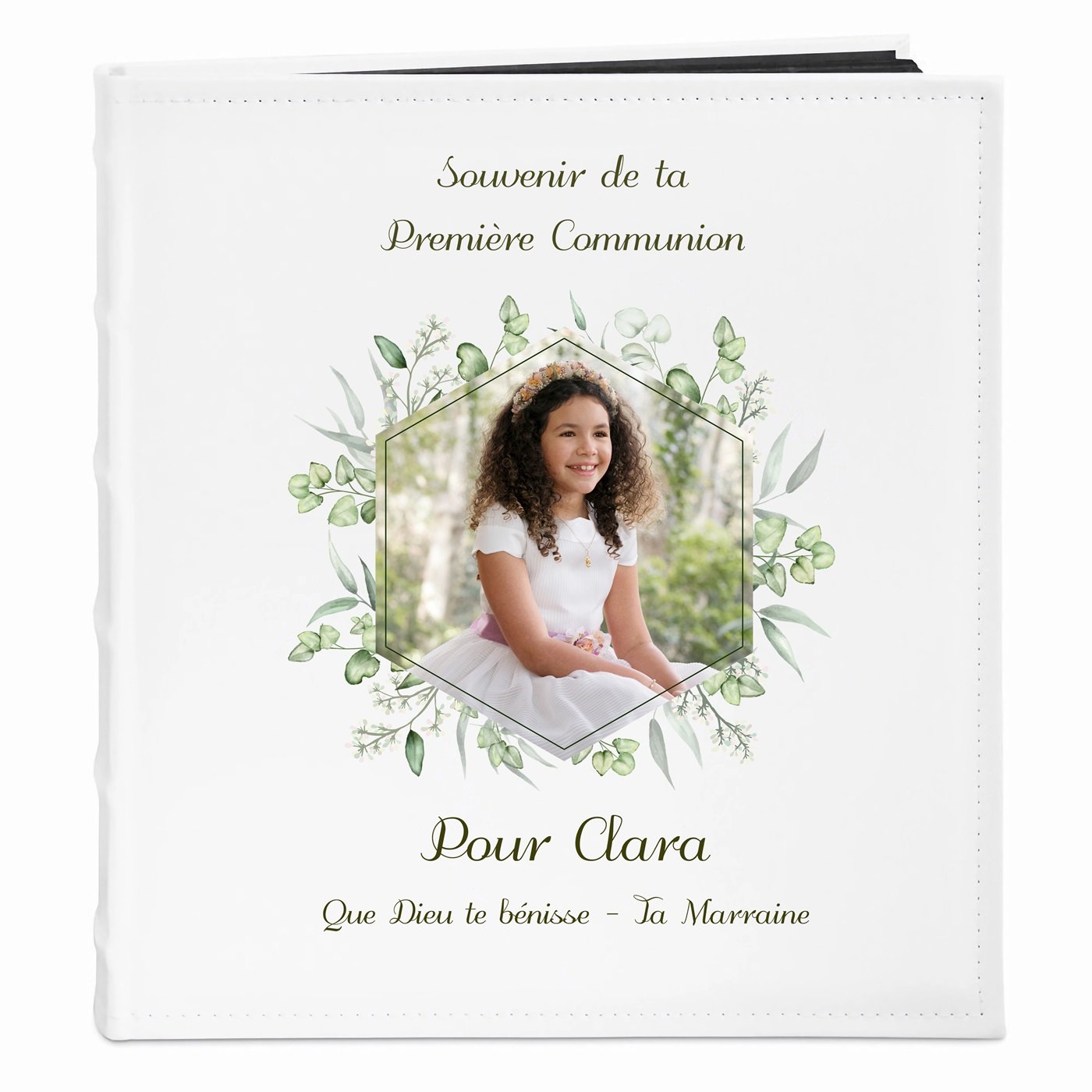 Álbum de fotos personalizado Murrano para la comunión de una niña