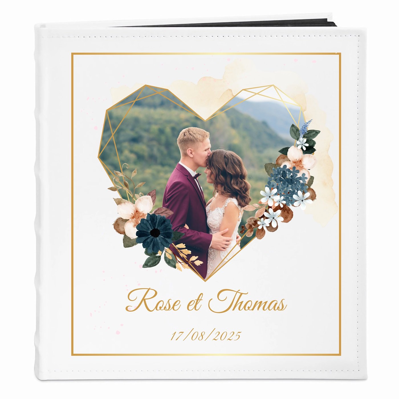 Murrano Personalized Photo Album for Couples - Wedding Heart Design