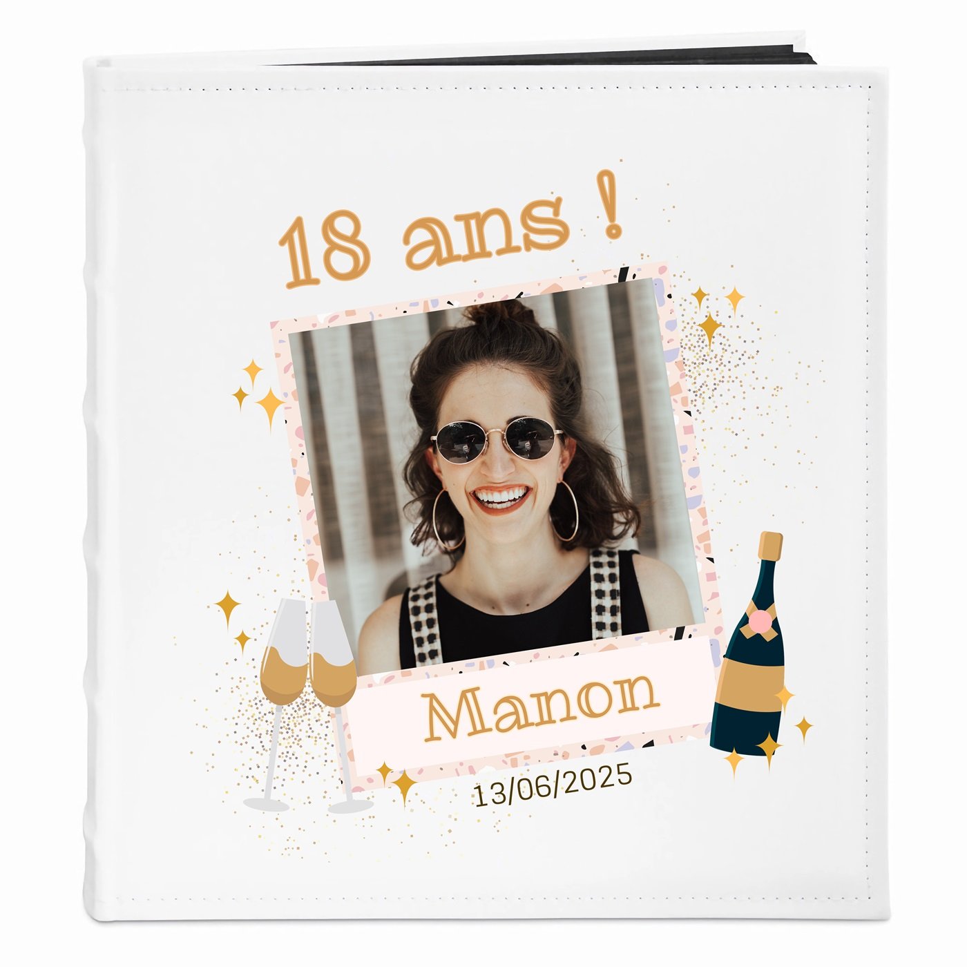 Álbum de fotos personalizado Murrano para mujer en su 18º cumpleaños