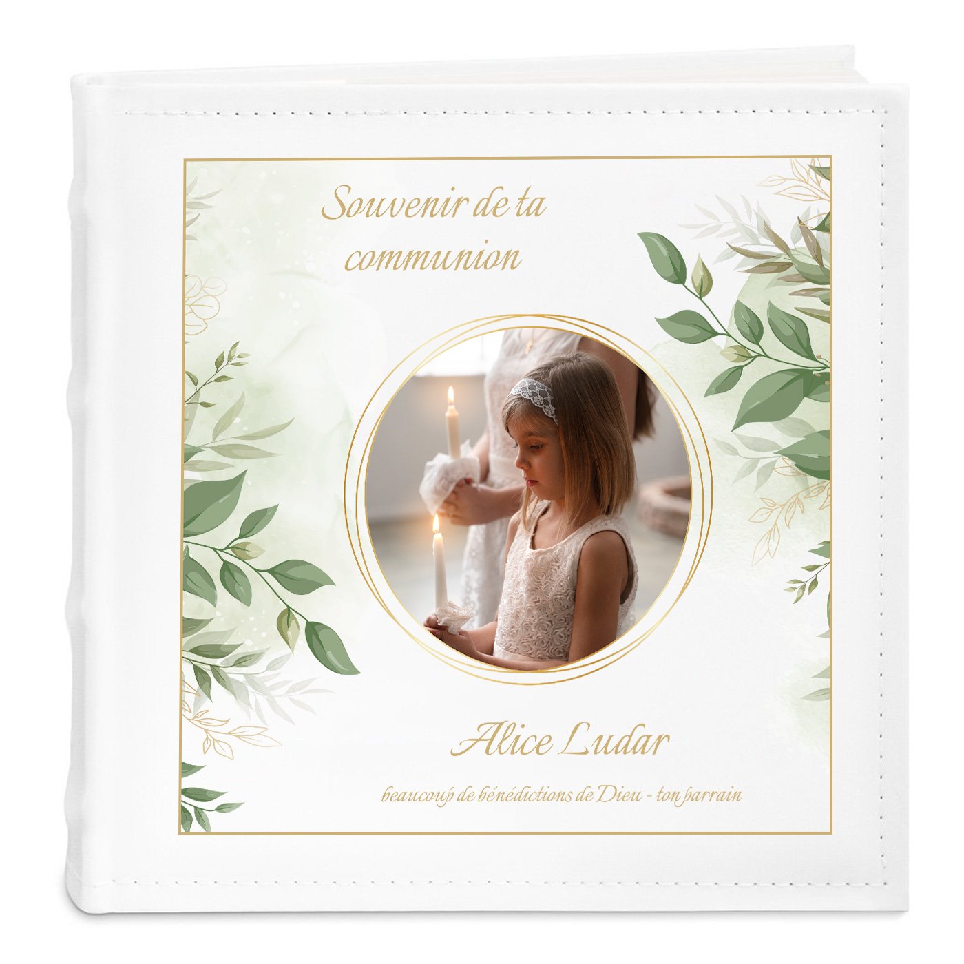 Álbum de fotos personalizado Murrano para la primera comunión de su ahijada