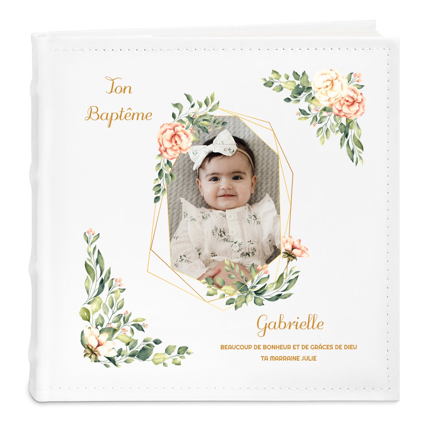 Álbum de fotos personalizado Murrano para el bautismo de su ahijada