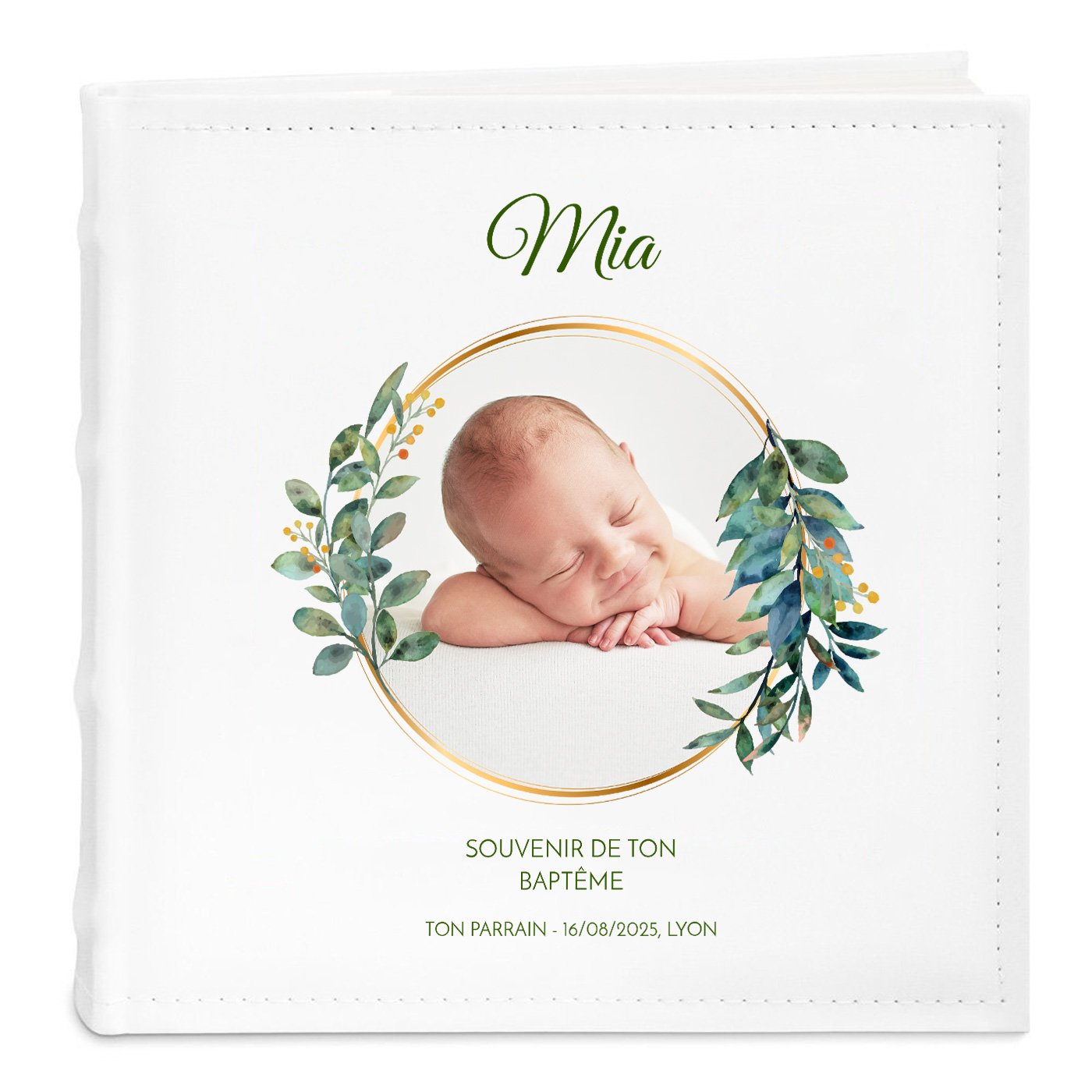Álbum de fotos personalizado Murrano para el bautismo de su ahijada