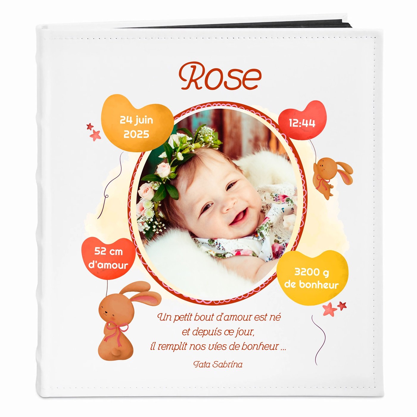 Murrano Personalized Photo Album for Little Girl's Birth