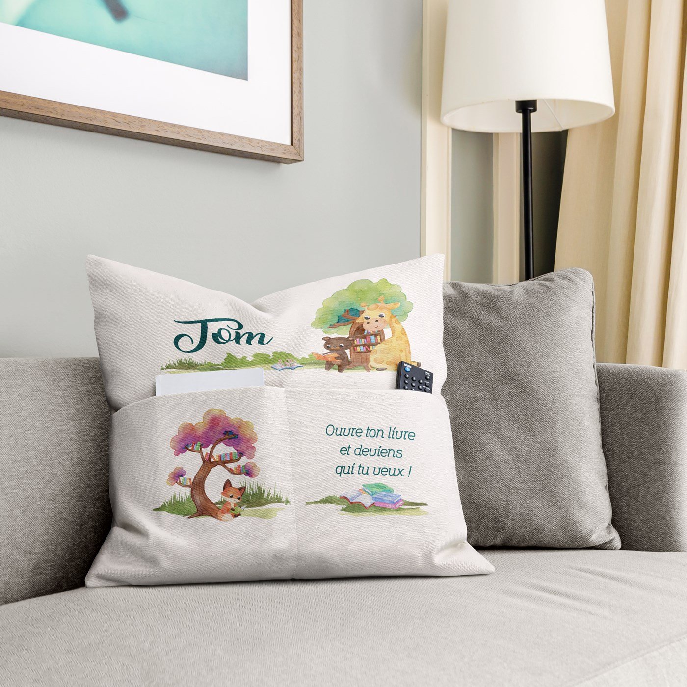 Almohada de algodón Murrano con bolsillos para niños pequeños
