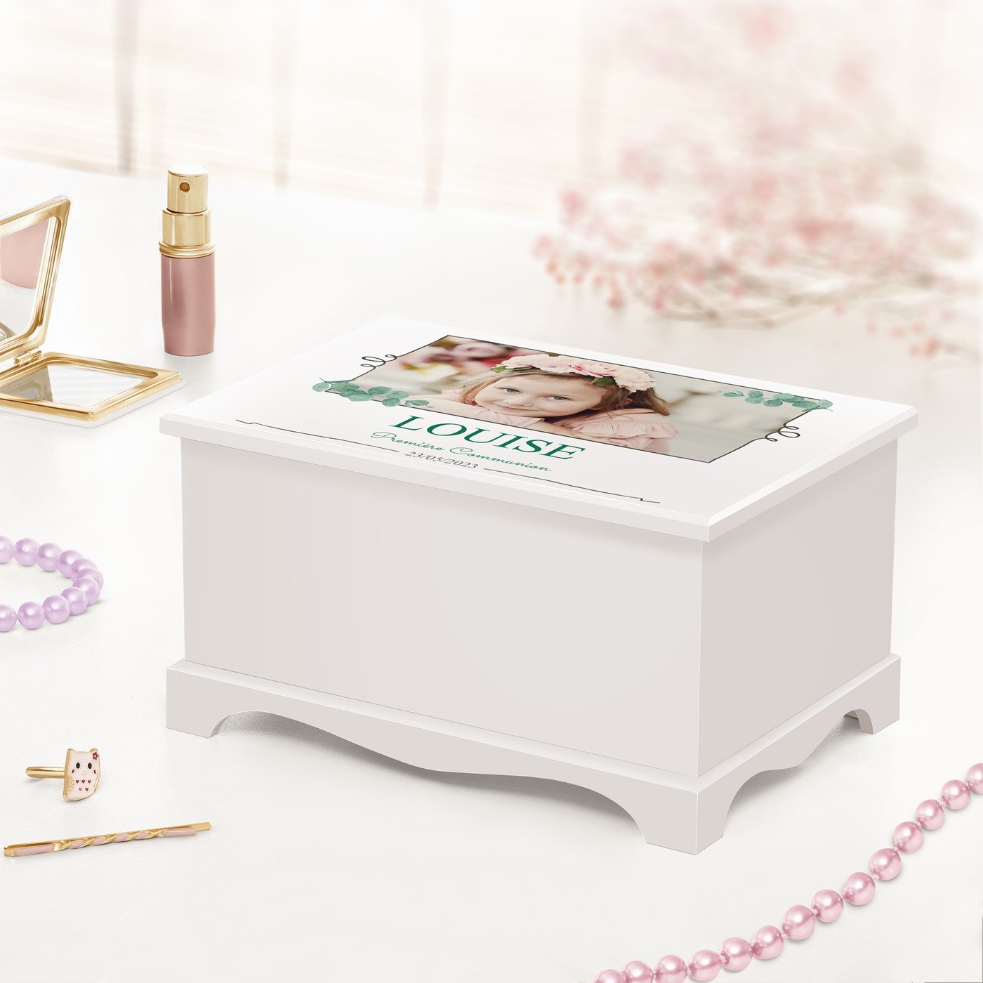 Murrano Music Box - Personalized Ballet Jewelry Box for Granddaughter's First Communion