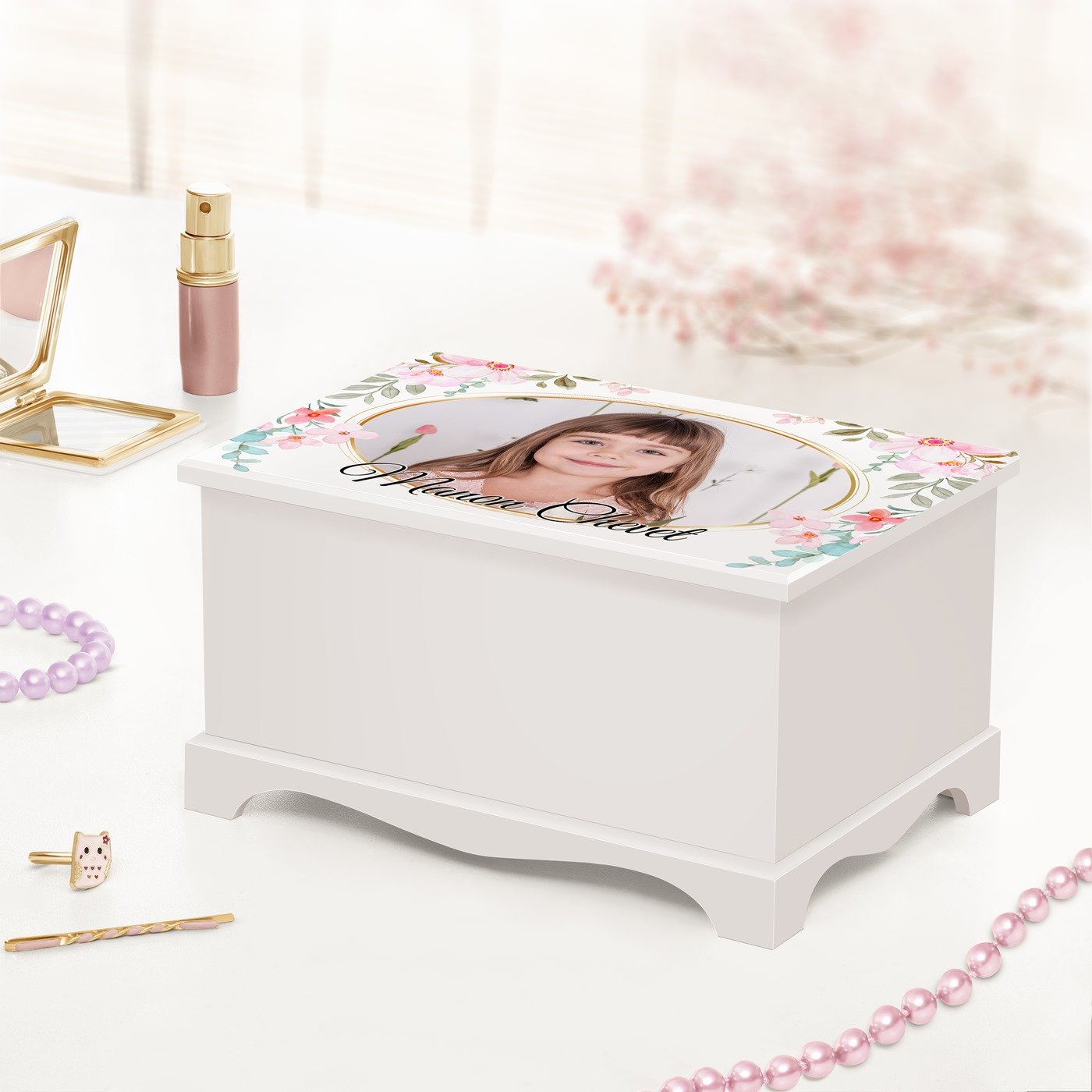 Caja de joyas musicala personalizada con foto y bailarina