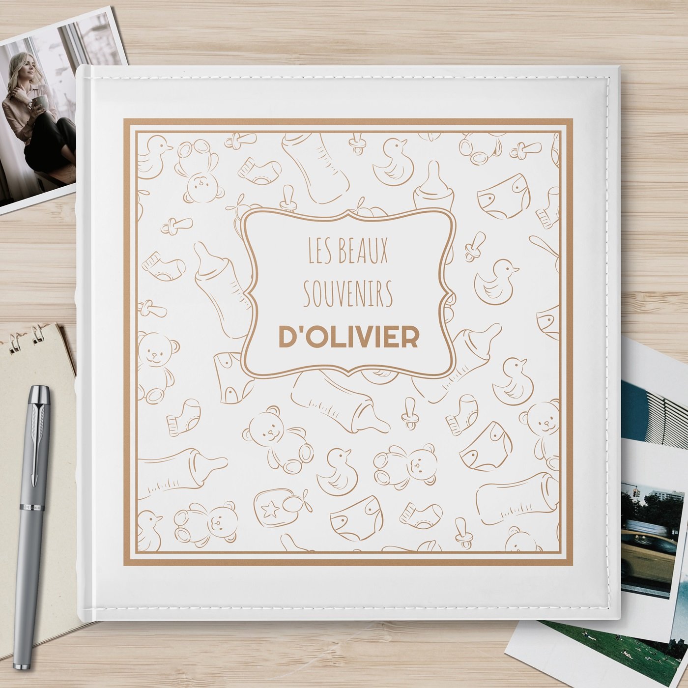 Álbum de fotos personalizado Murrano de gran formato para el cumpleaños de un niño
