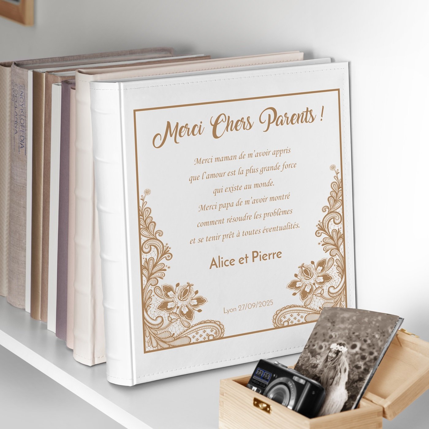Murrano Personalized Large Format Photo Album for Parents Wedding Thank You