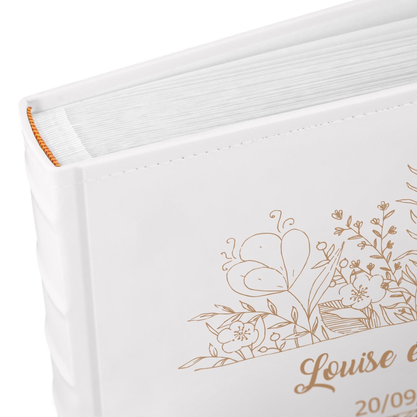 Murrano Large Photo Album with Floral Personalization for a Couple