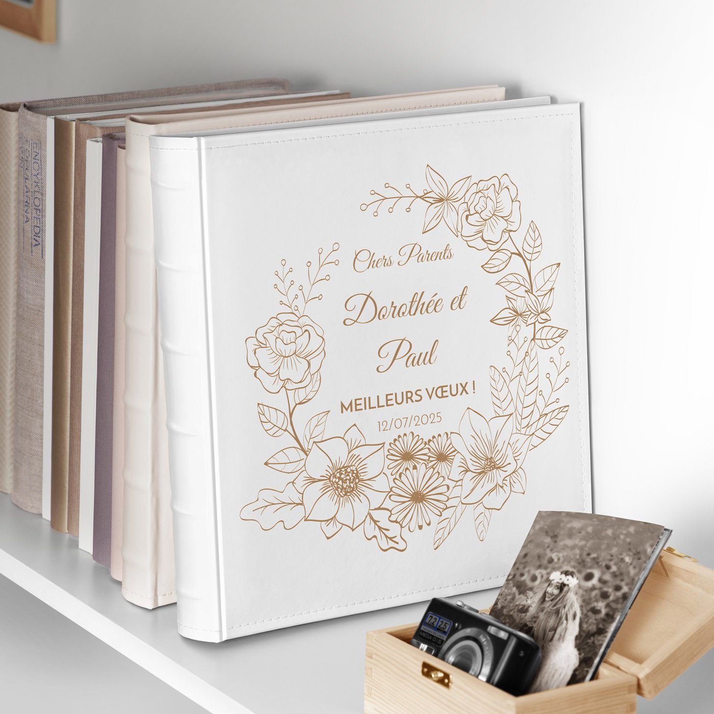 Murrano Personalized Large Format Photo Album for Parent's Wedding Anniversary