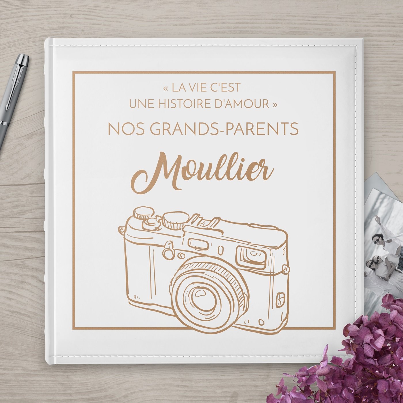 Murrano Large Format Photo Album with Customization for Grandparents
