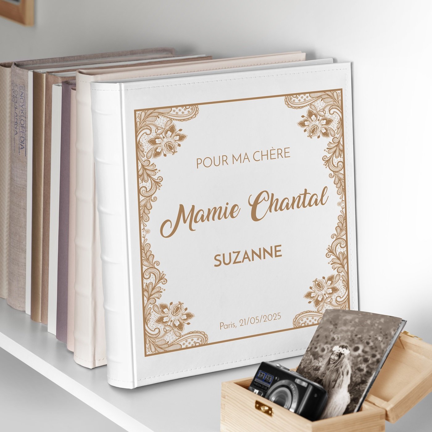 Álbum de fotos personalizado de gran formato Murrano para el cumpleaños de la abuela