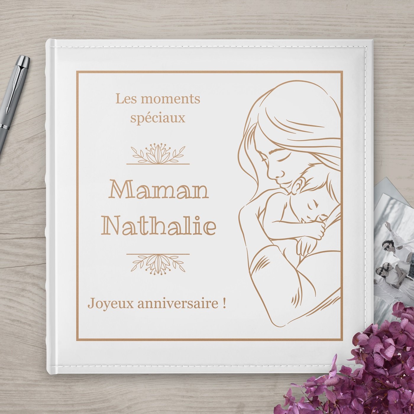 Álbum de fotos personalizado Murrano de gran formato para mamá