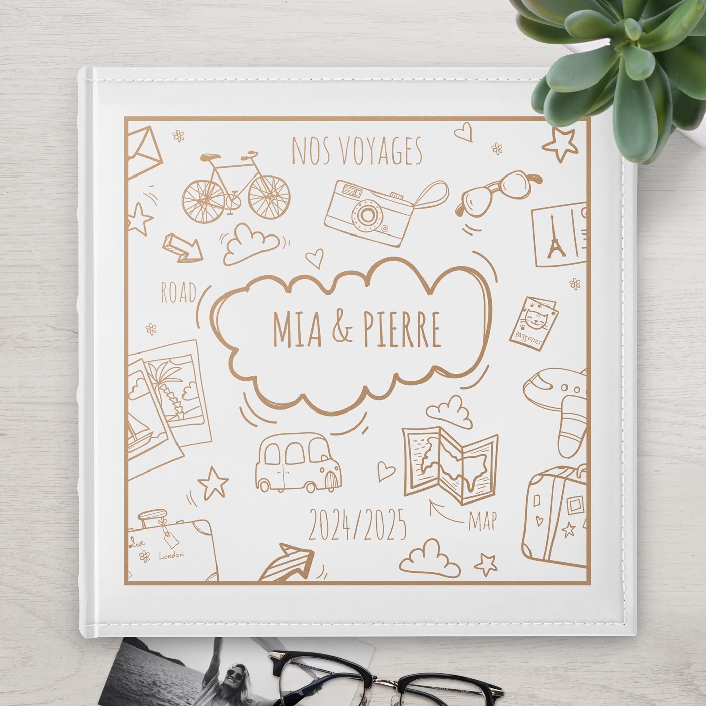 Álbum de fotos Murrano personalizado de gran formato para viajeros