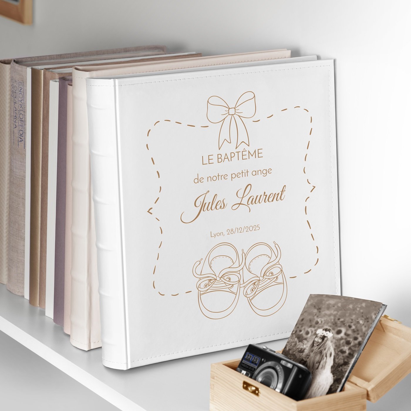 Murrano Large Photo Album with Customization for a Boy's Baptism