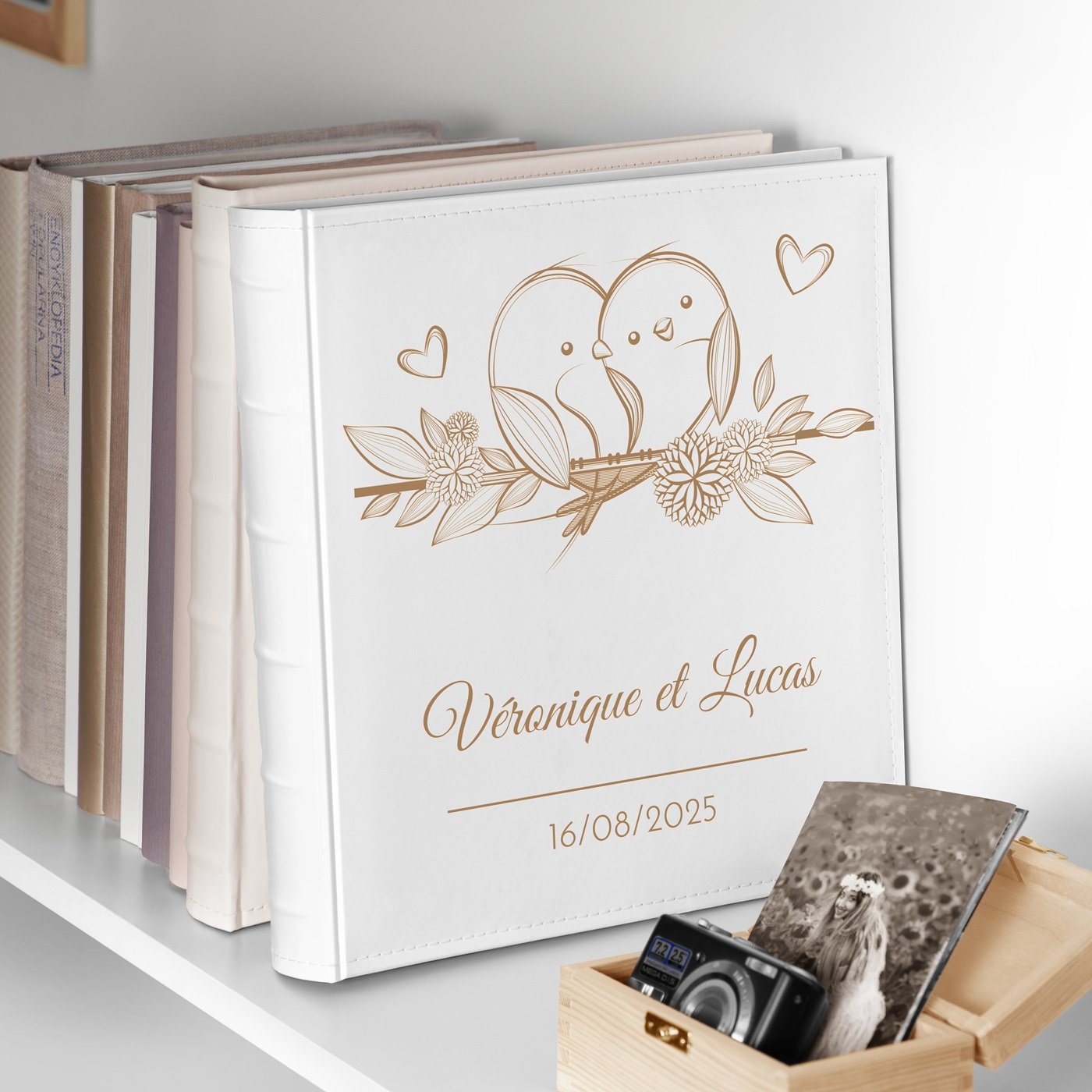 Album photo Murrano grand format personnalisé pour un couple inséparable