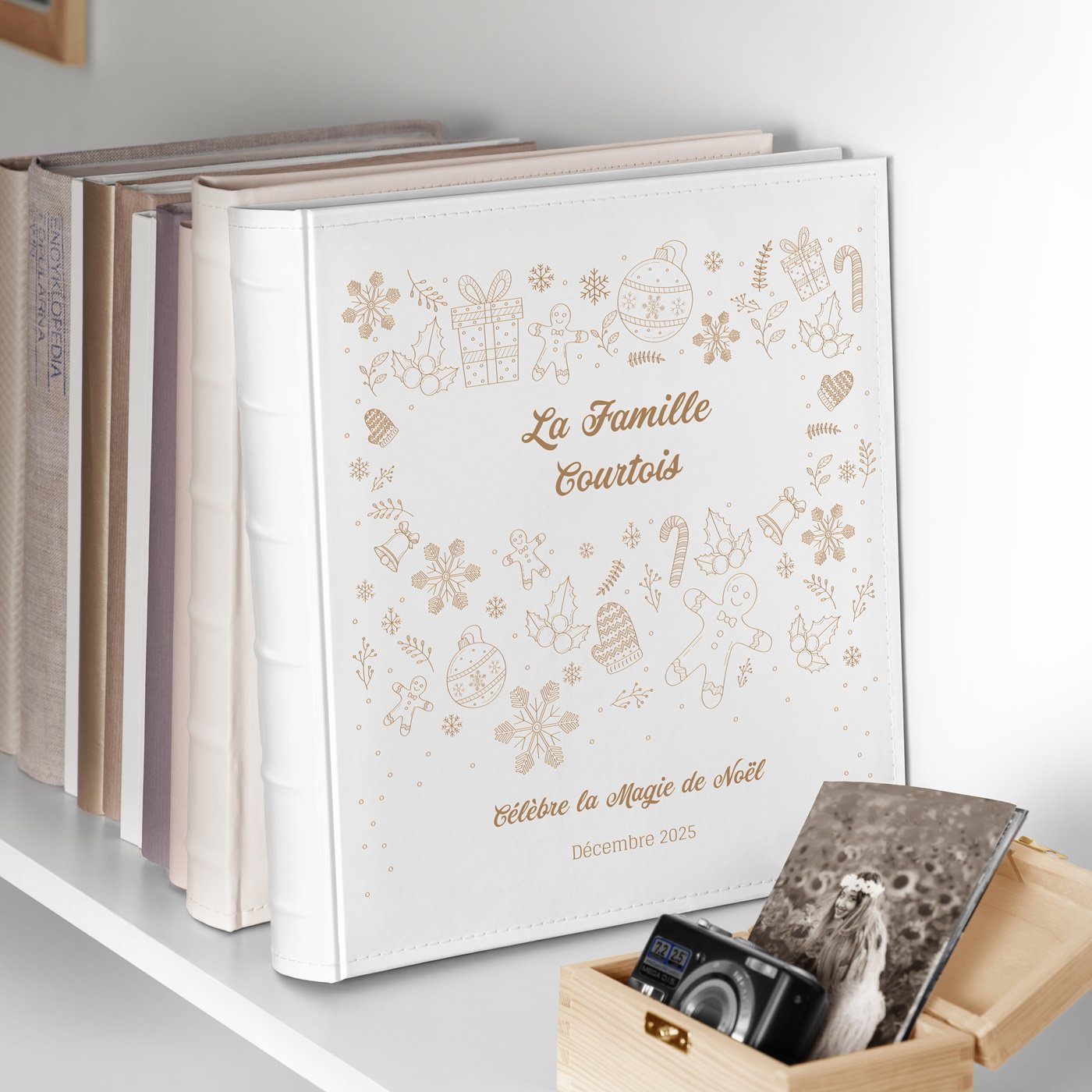 Murrano Large Format Photo Album with Personalization for Family Christmas