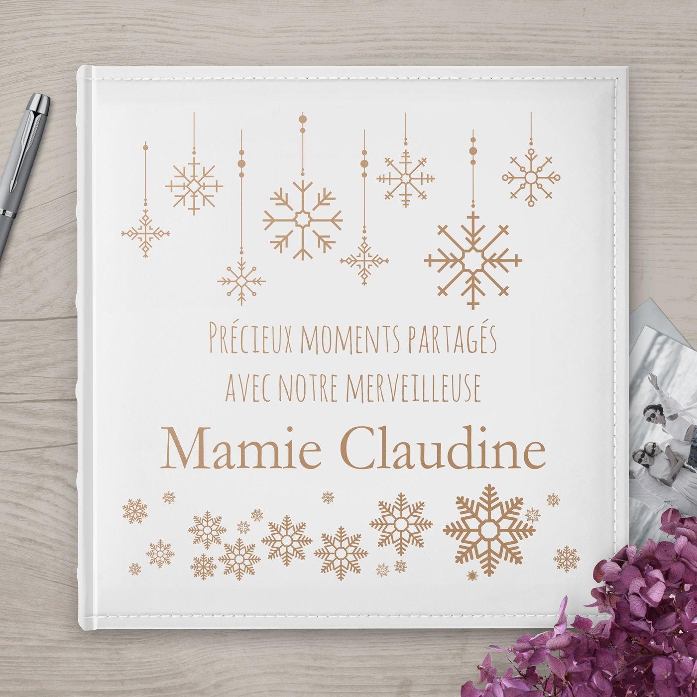 Álbum de fotos de gran formato personalizado de Murrano para la abuela en Navidad