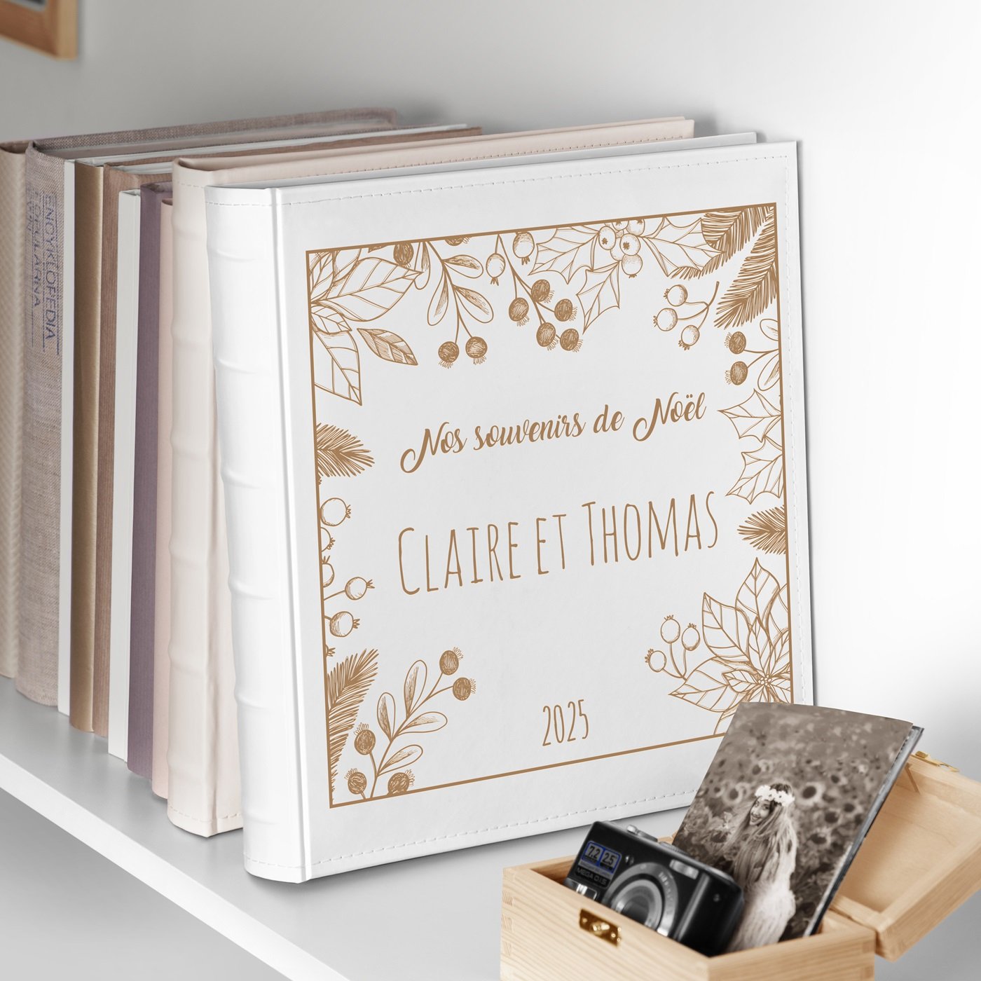 Murrano Large Photo Album with Personalization for Couple's Christmas Memories