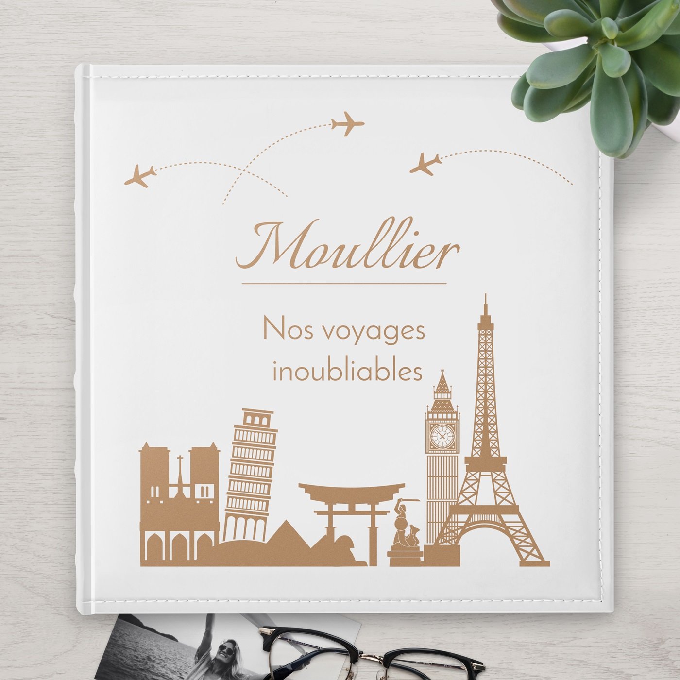 Álbum de fotos de gran formato personalizado de Murrano para seres queridos