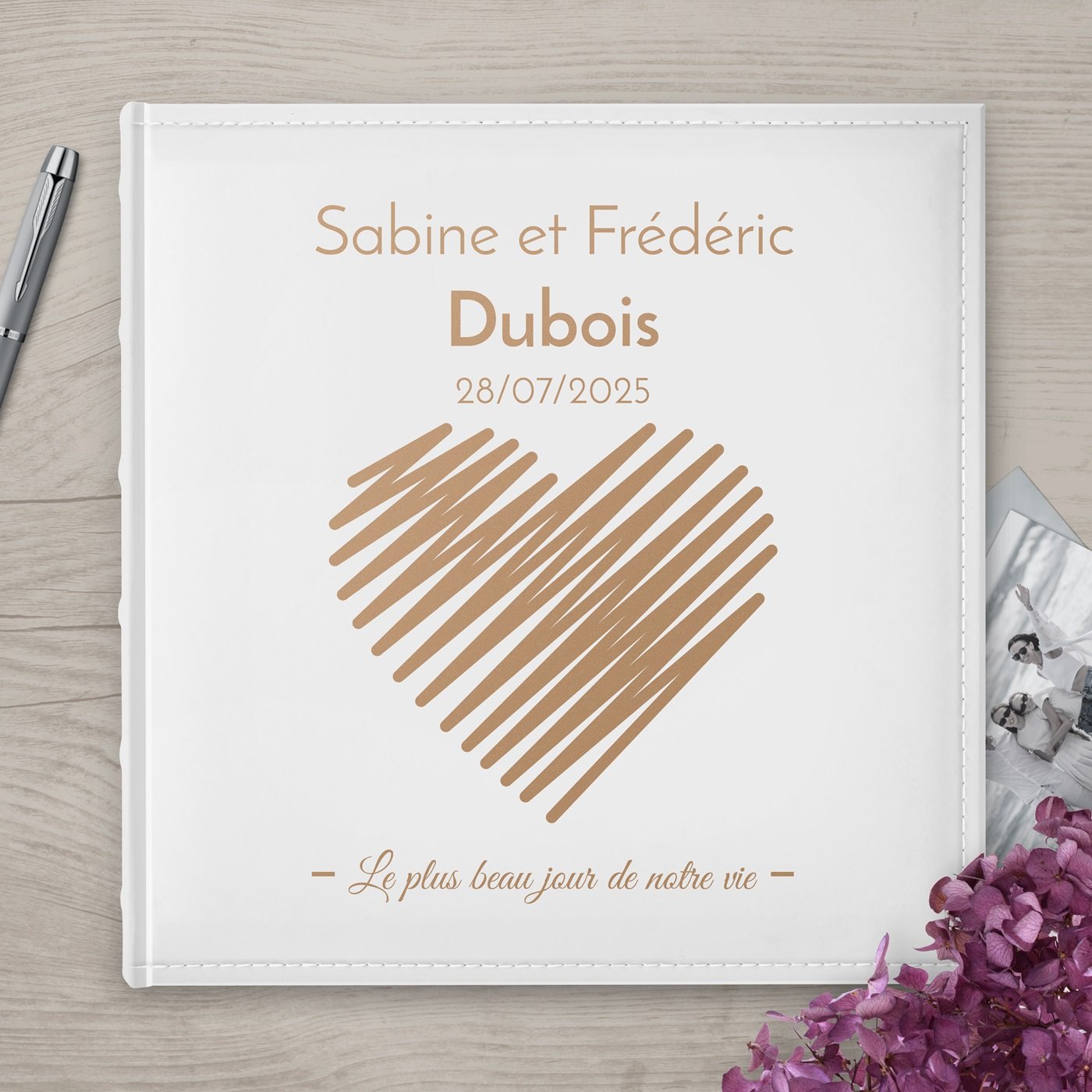 Álbum de fotos personalizado Murrano de gran formato para bodas