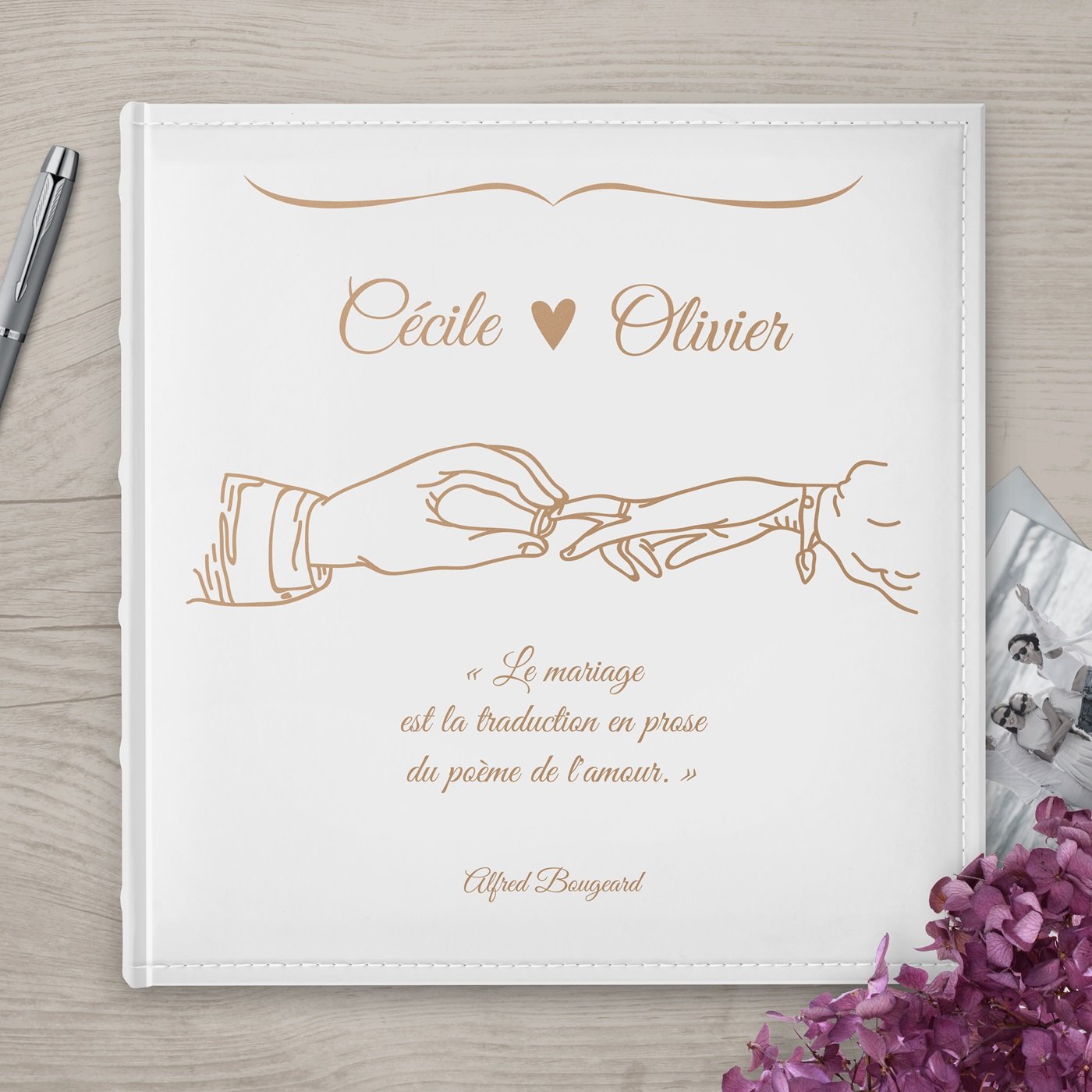 Álbum de fotos de gran formato personalizado para recuerdos de boda Murrano
