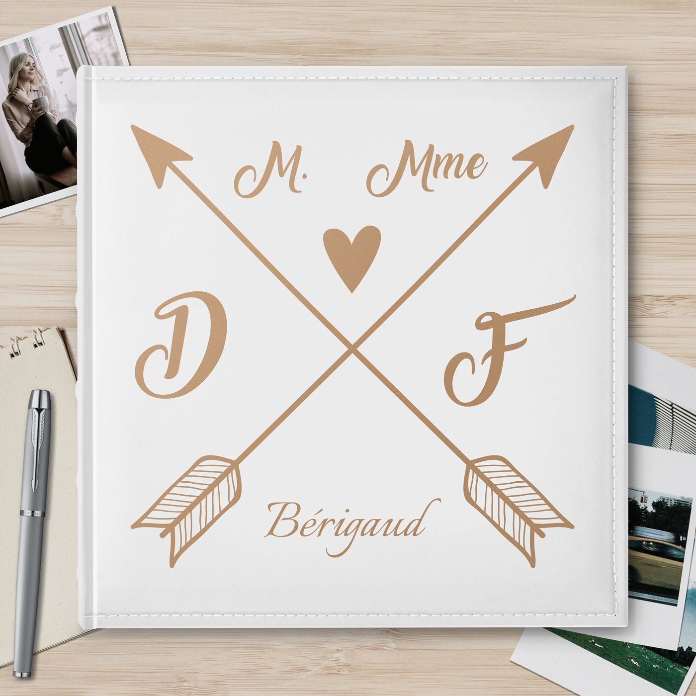 Álbum de fotos personalizado Murrano de gran formato para pareja