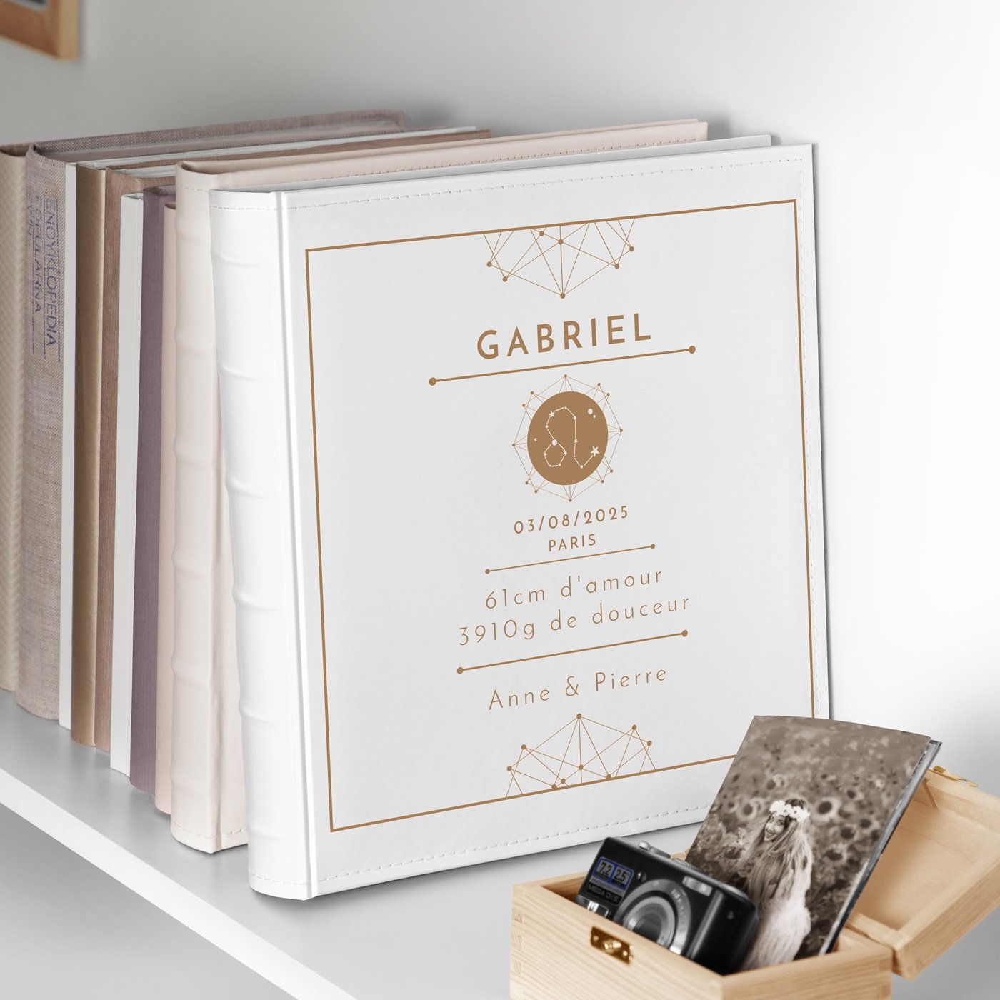 Murrano Large Photo Album with Customization for a Newborn