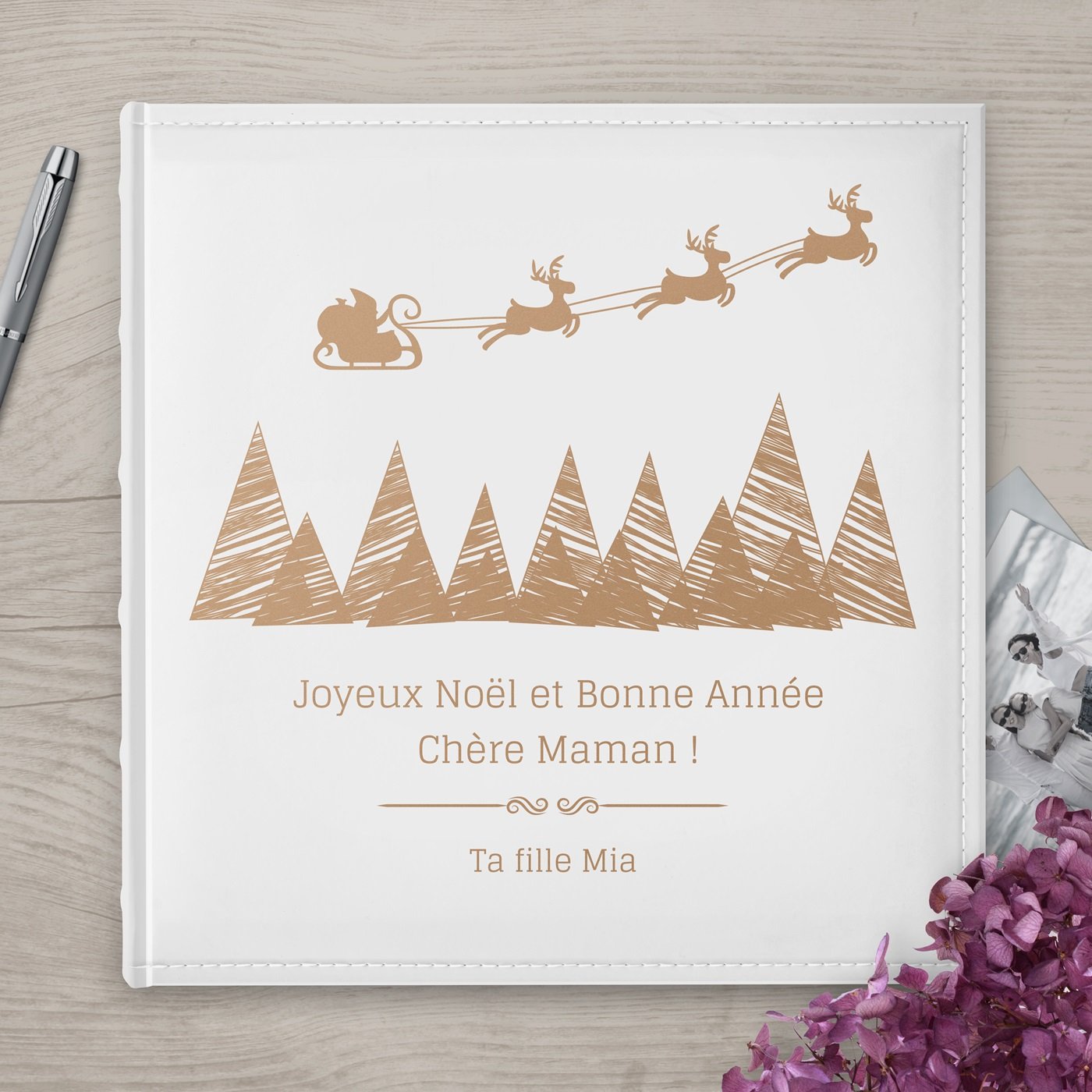 Álbum de fotos personalizado de gran formato para mamá por Navidad