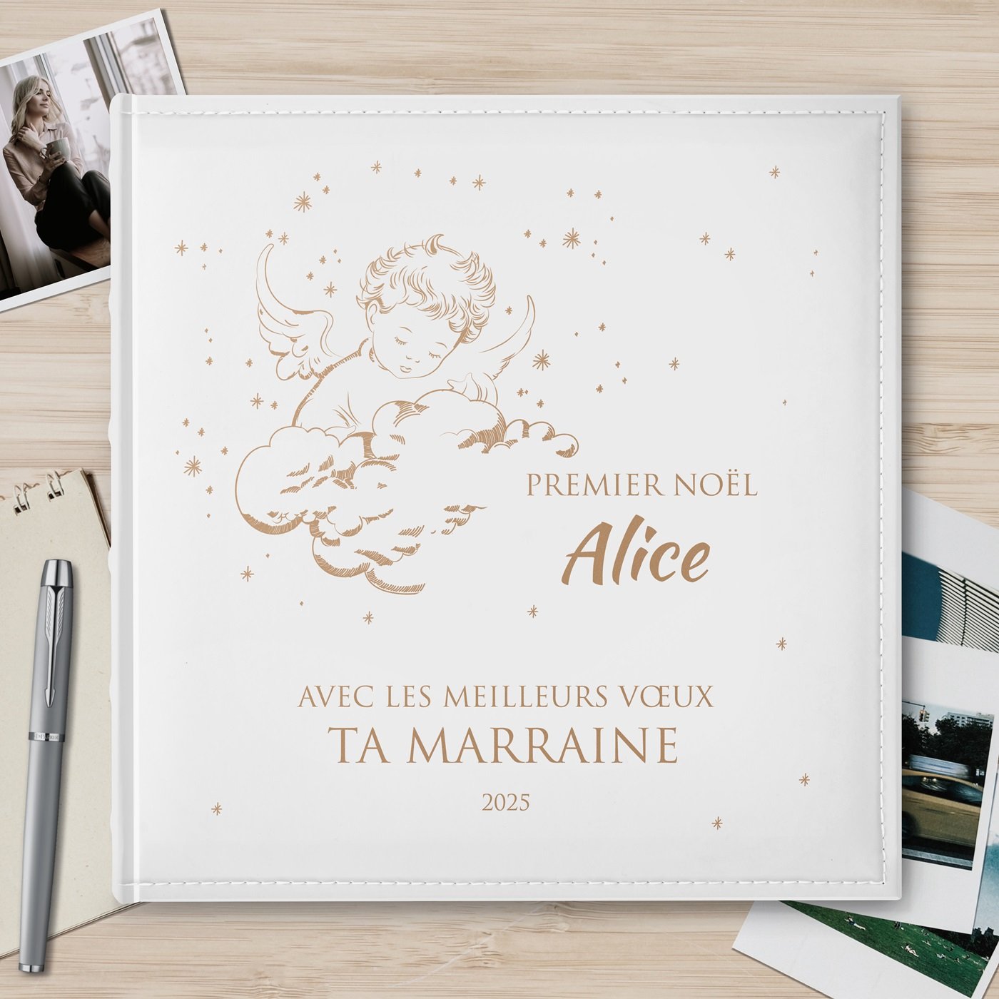 Álbum de fotos Murrano de gran formato con personalización para niña por Navidad