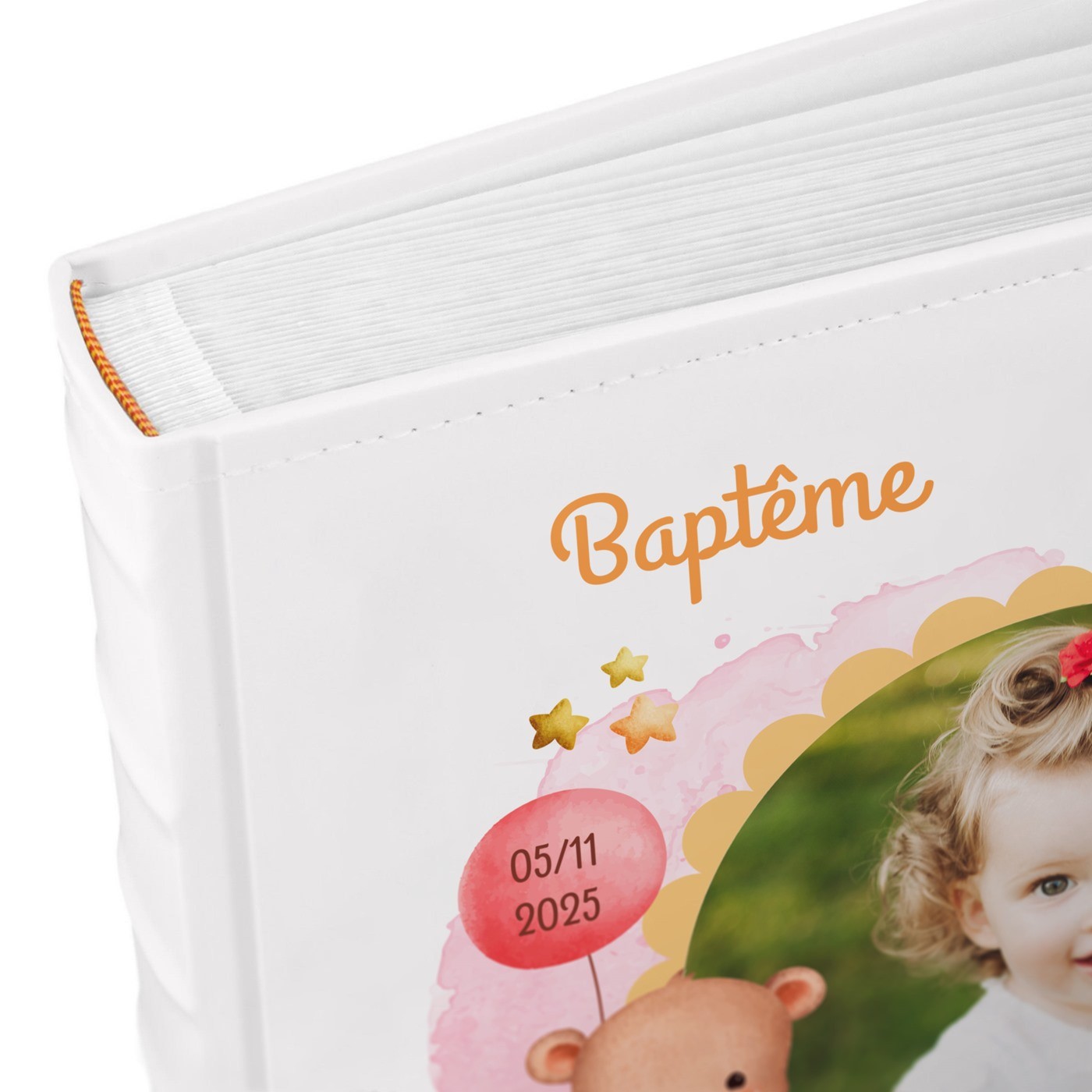 Murrano Photo Album 10x15 with Custom Print for Girl's Baptism