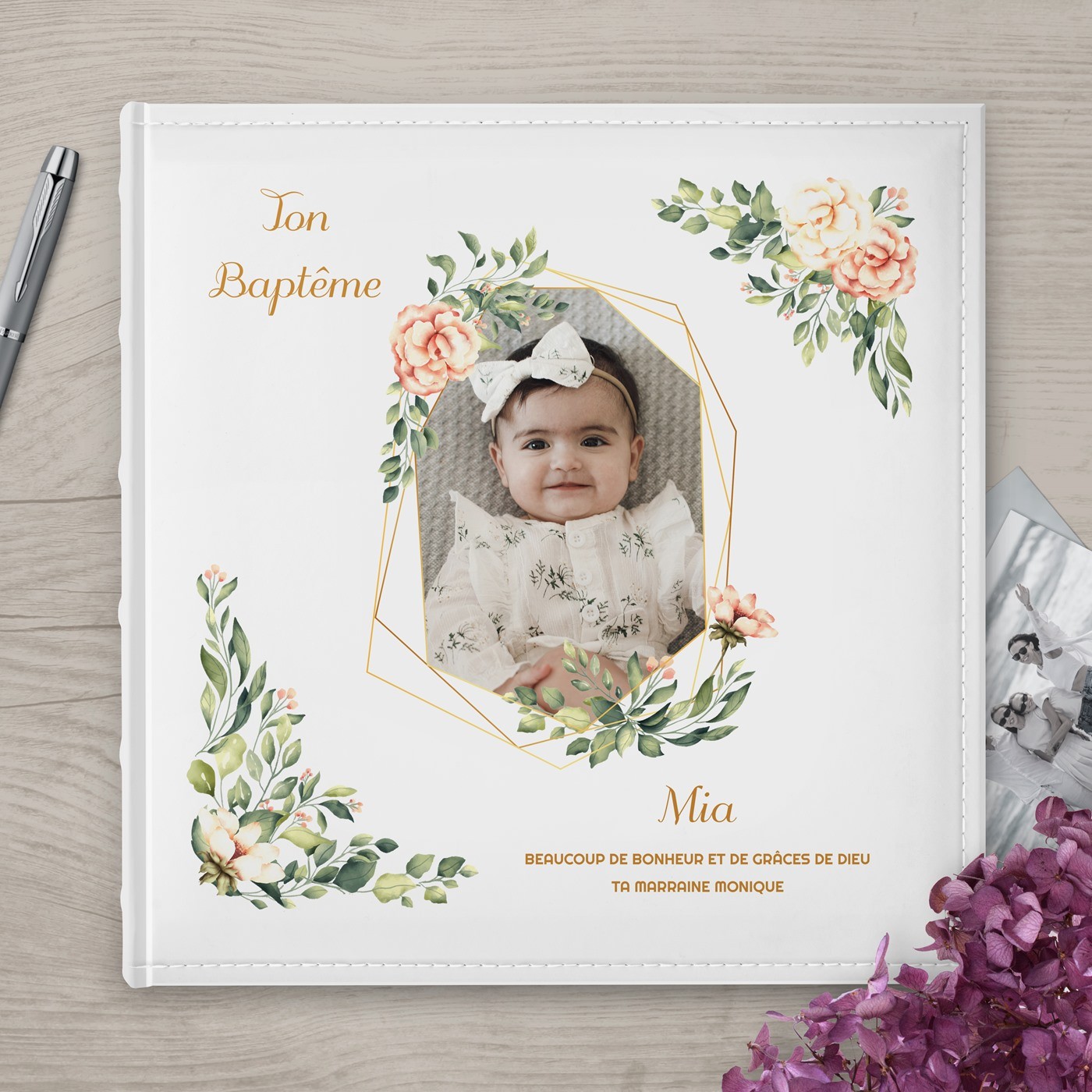 Álbum de fotos bautizo bebé niña Murrano 10x15