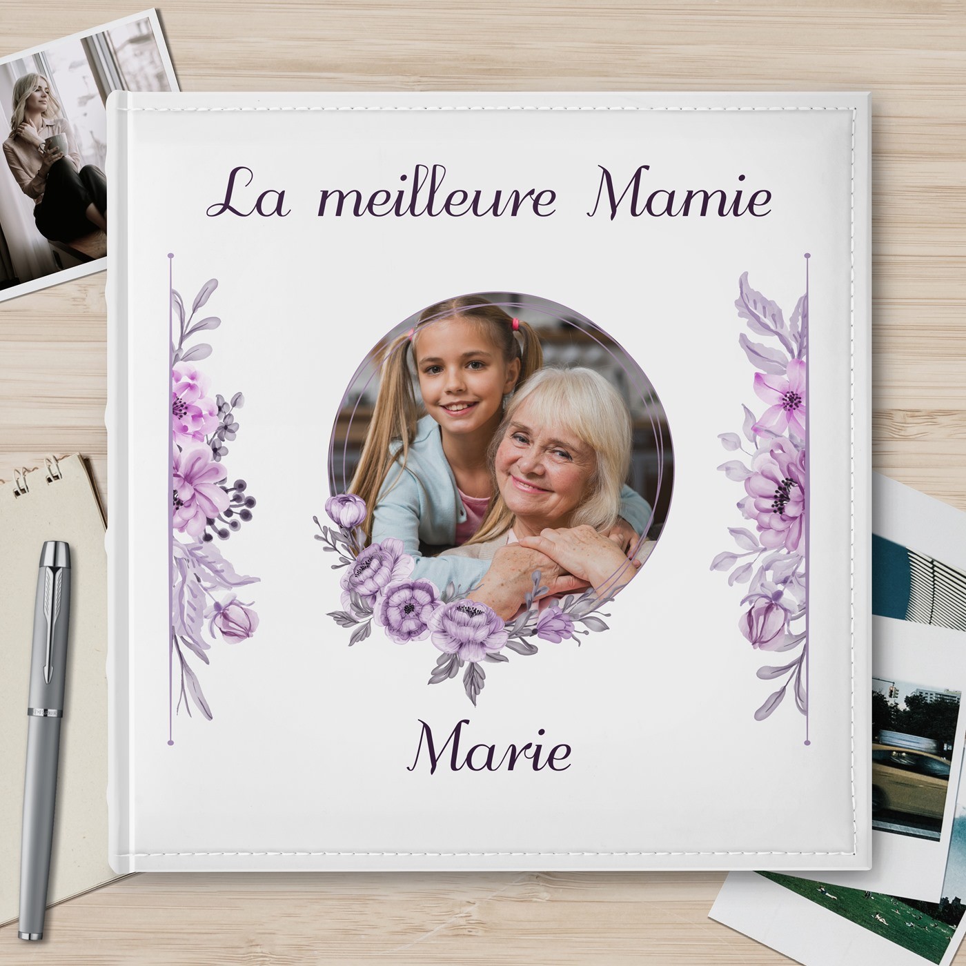Murrano Photo Album 10x15 with Custom Print on Cover for Grandma
