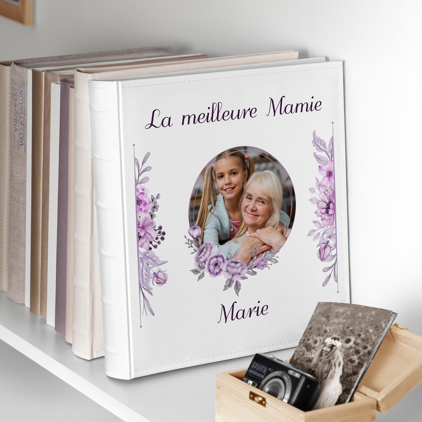 Murrano Photo Album 10x15 with Custom Print on Cover for Grandma