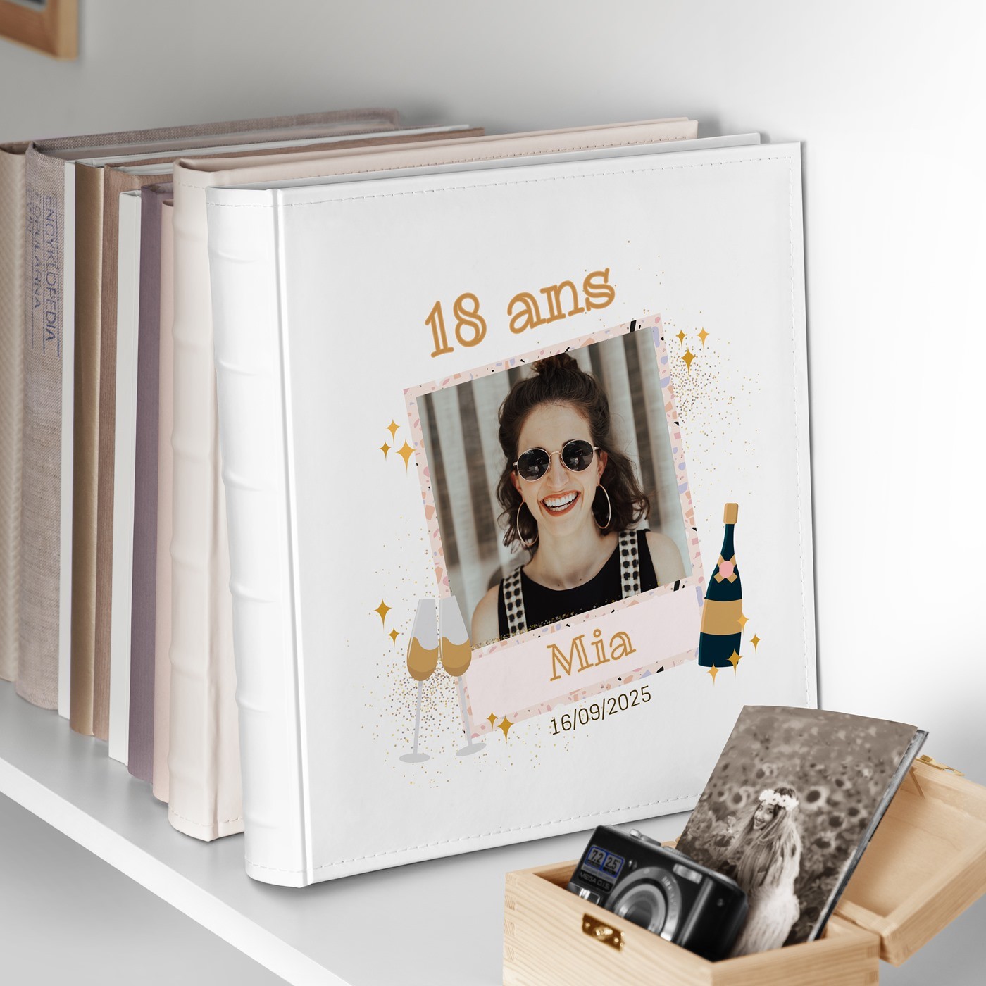 Murrano Photo Album 10x15 with Custom Print on Cover for Her 18th Birthday