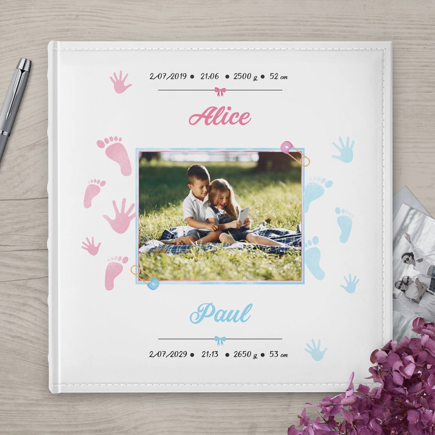 Murrano Photo Album 10x15 with Printed Cover for Baby Newborn