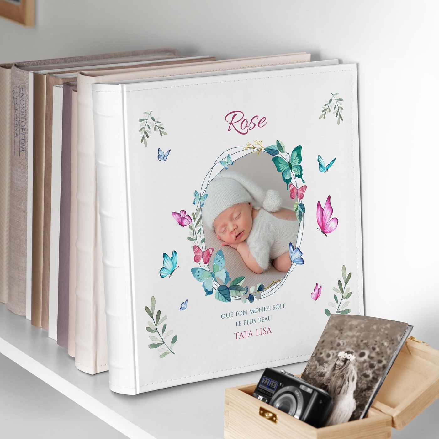 Murrano Photo Album 10x15 with Personalized Cover for a Little Girl's Baptism