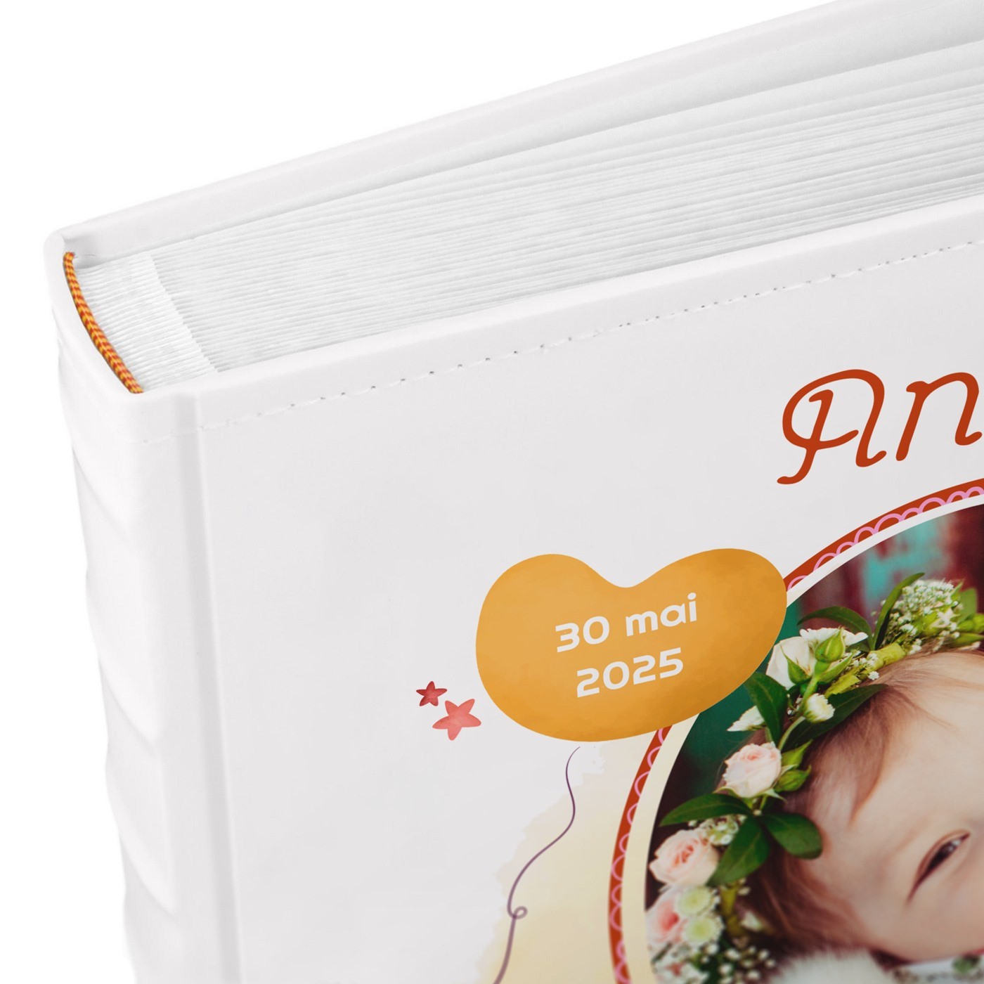 Murrano Photo Album 10x15 for Baby Girl, Personalized Cover