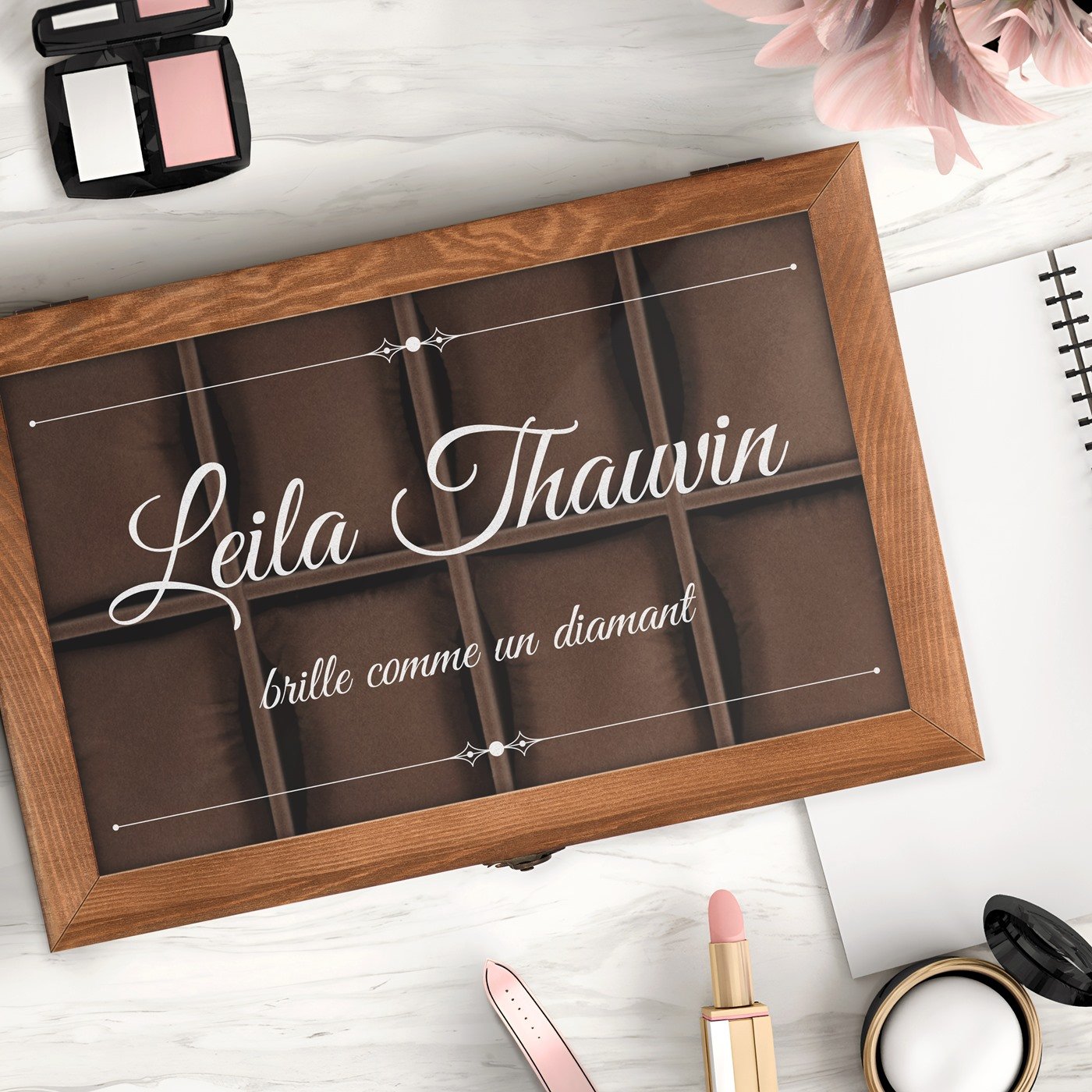 Caja para relojes y joyas personalizada de Murrano para mujer