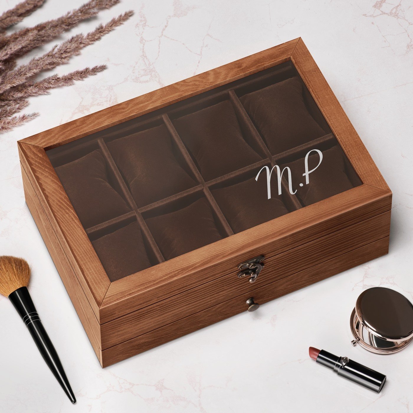 Caja para relojes y joyas Murrano personalizada