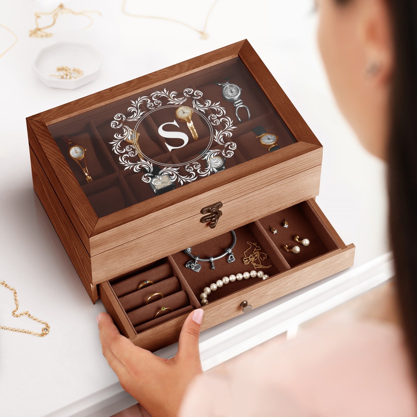 Caja para relojes y joyas personalizada de Murrano
