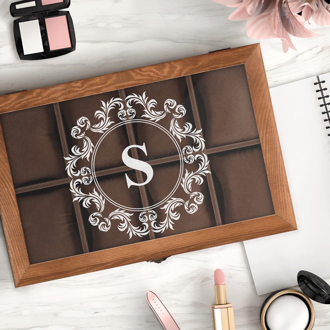 Caja para relojes y joyas personalizada de Murrano