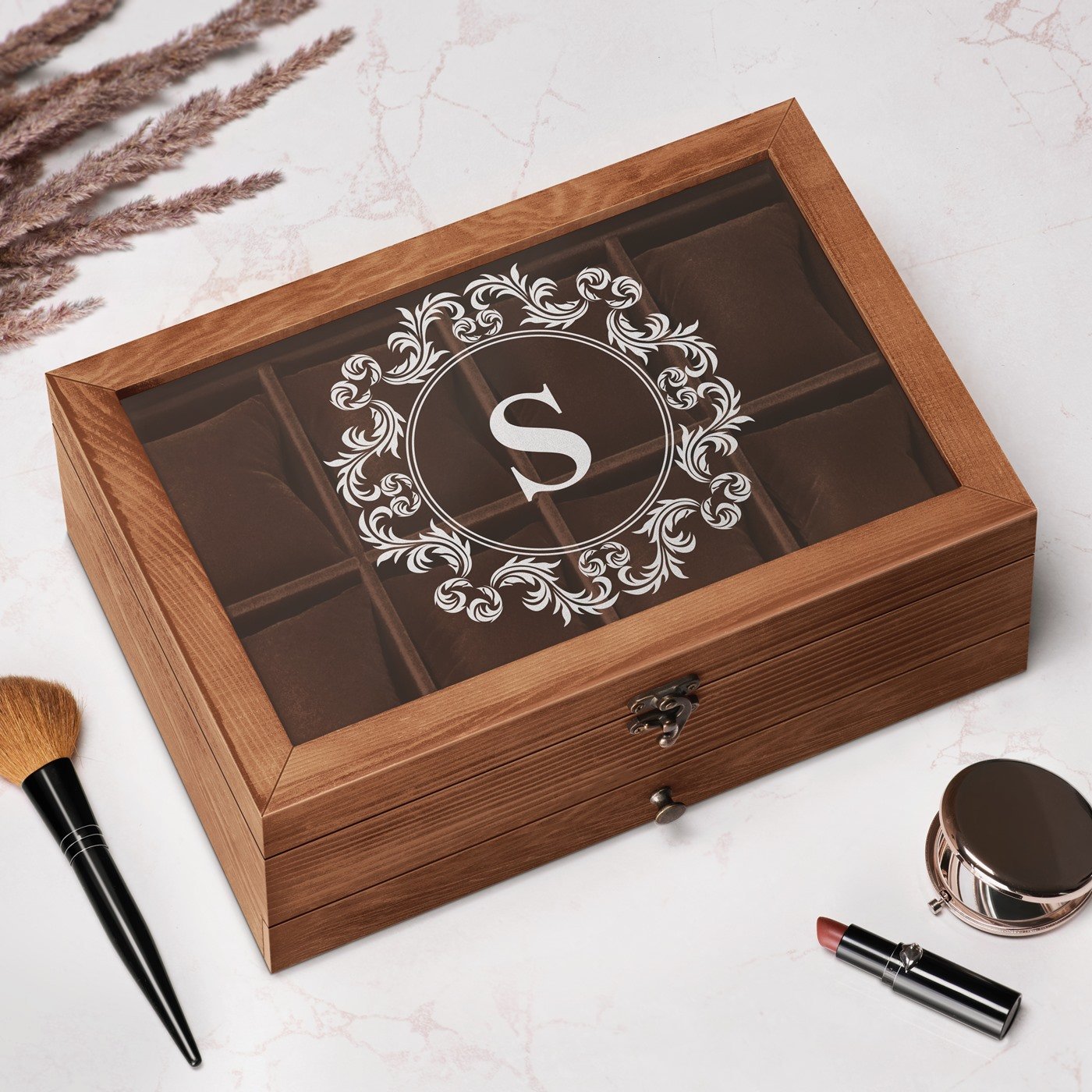 Murrano Personalized Watch and Jewelry Box