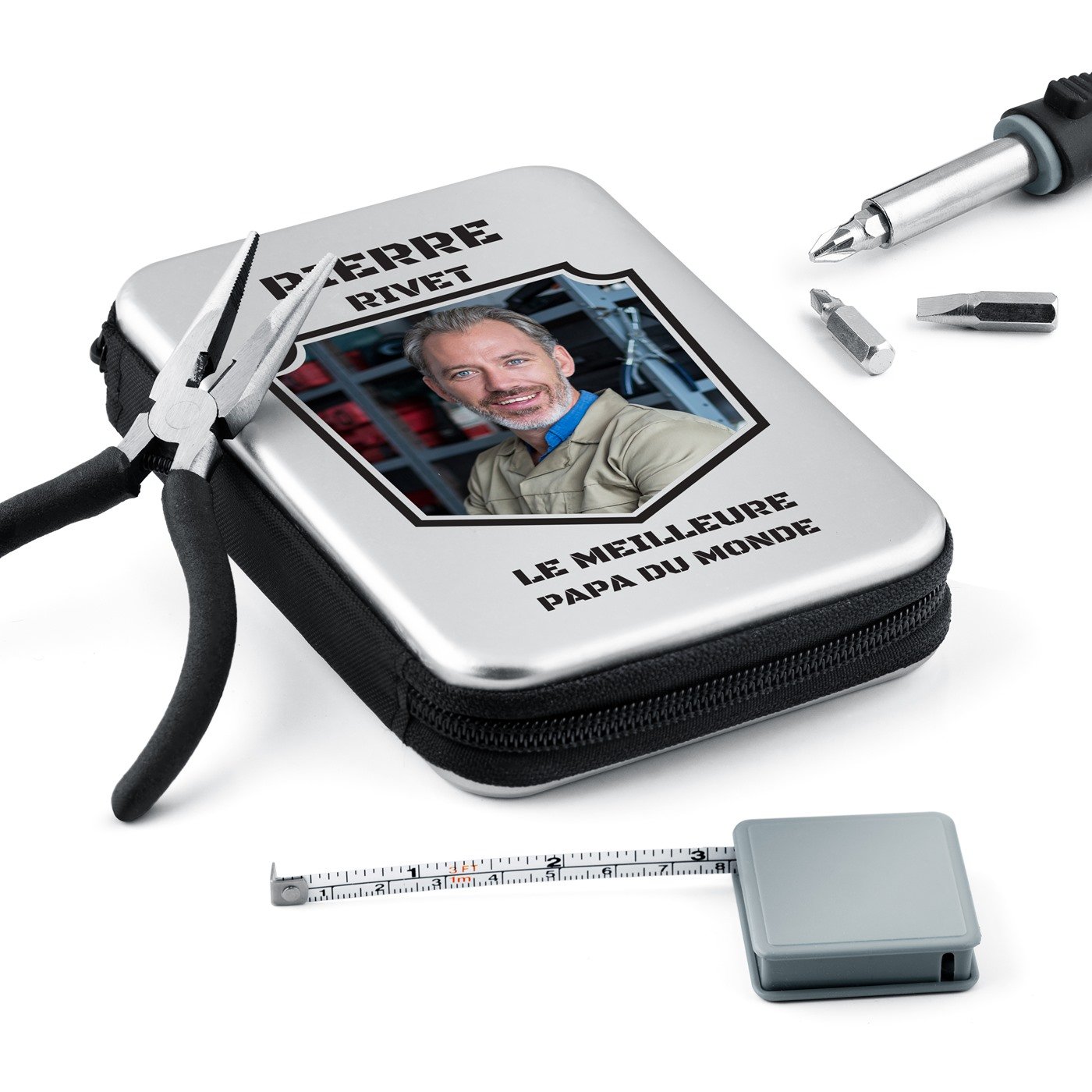 Boîte à outils personnalisée avec photo pour beau-père