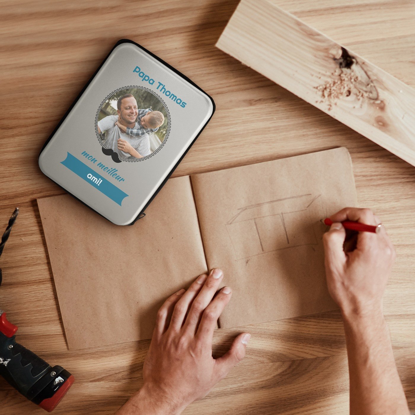 Caja de herramientas personalizada para papá