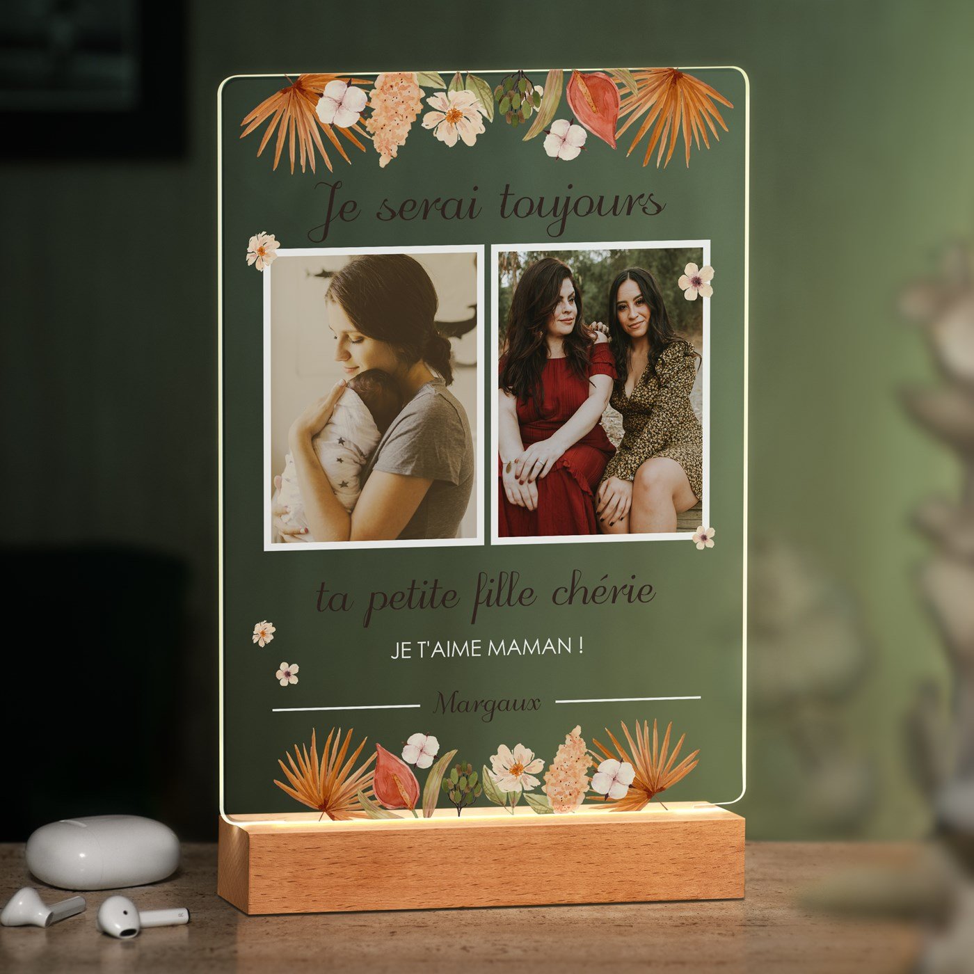 Murrano XL Personalized LED Lamp with Photo for Mom