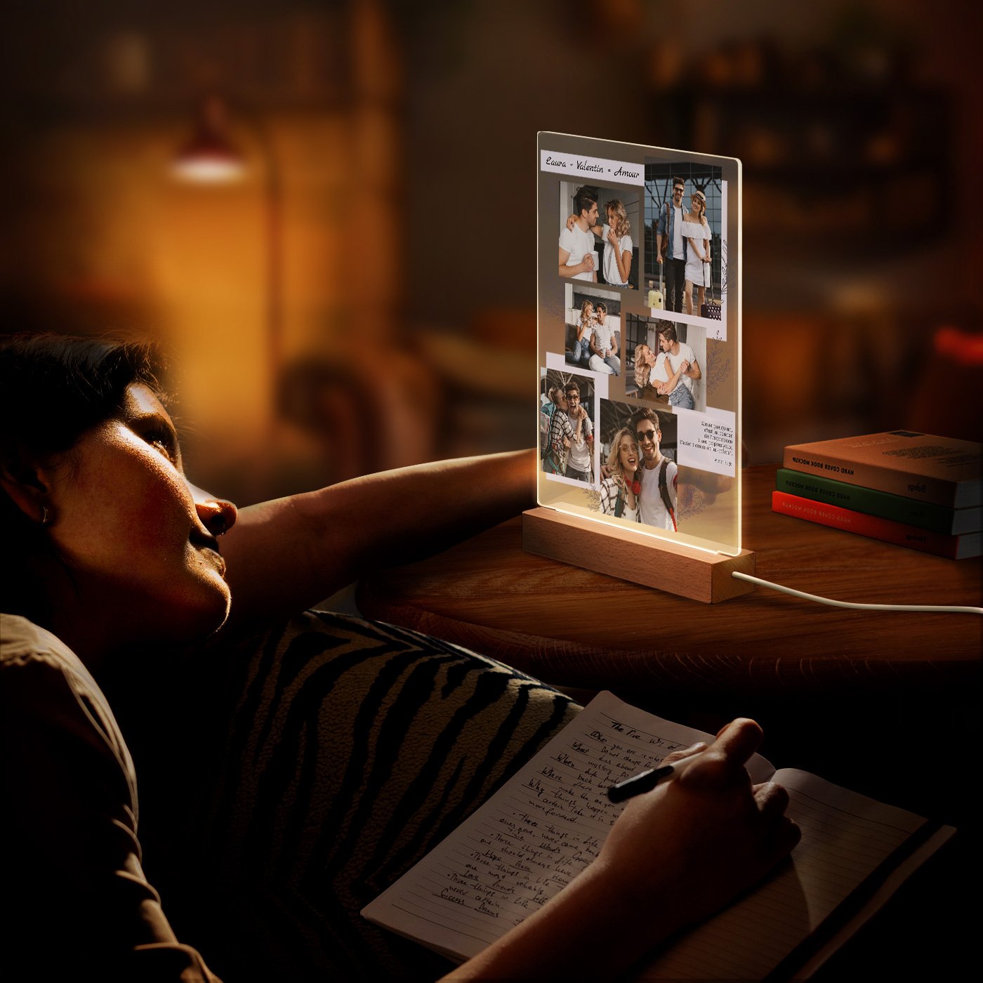 Lámpara LED personalizada Murrano XL para pareja